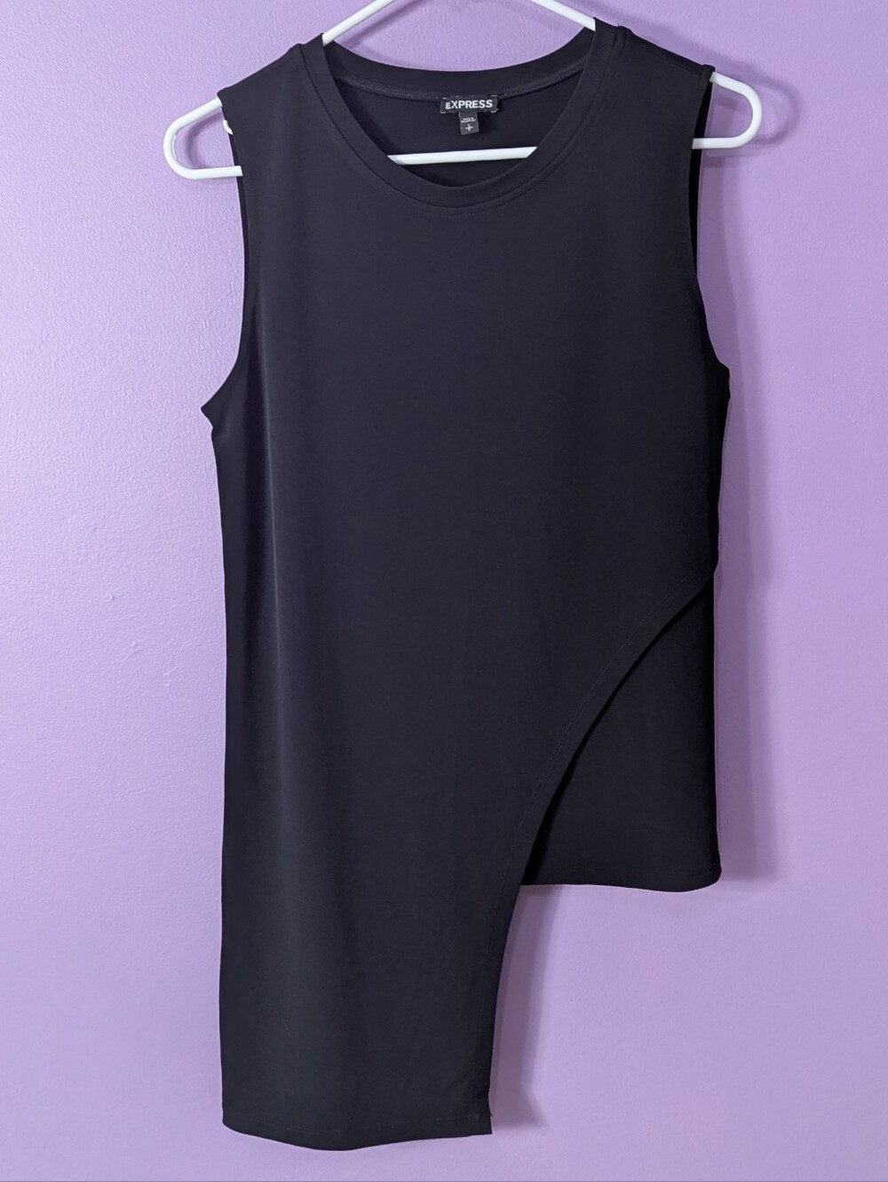 Express Small Black Asymmetrical High Low Sleeveless Tank Top
